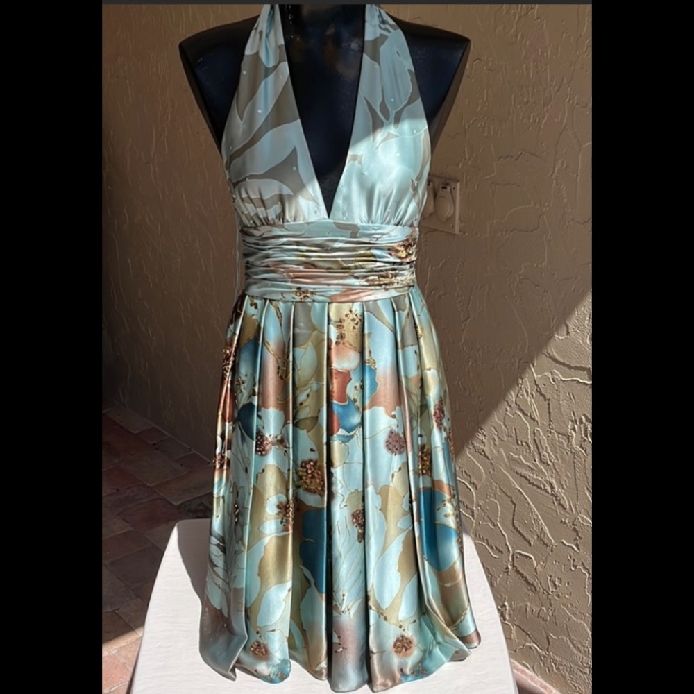 Adrianna Papell Halter Cocktail Dress